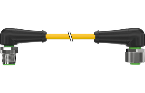 Murrelektronik Signal Connectors M12 Male 90° / M12 female 90° A-cod. pur 5x0.34 ye 0.7M