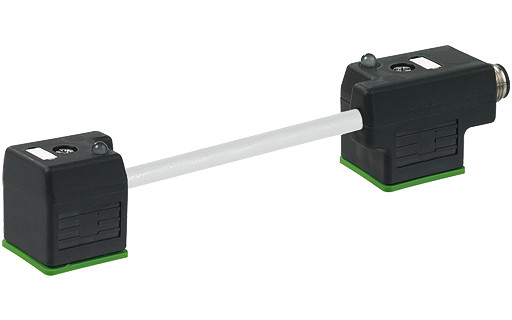 Murrelektronik Signal Connectors M12 Male on back A-cod. / msud double valve A-18MM pur 3x0.75 GY 0M