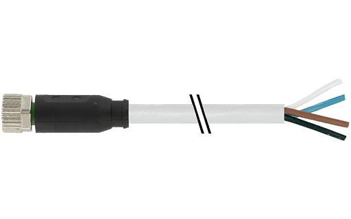 Murrelektronik Signal Connectors M8 Female 0° A-cod. with cable pur 4x0.34 GY 7M