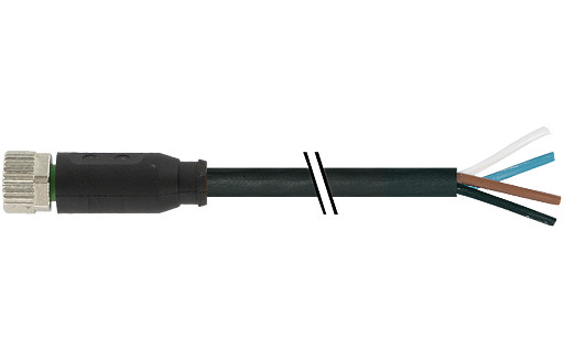 Murrelektronik Signal Connectors M8 Female 0° A-cod. with cable PVC 4x0.25 BK 18M