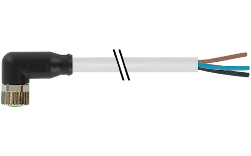 Murrelektronik Signal Connectors M8 Female 90° A-cod. with cable pur 3x0.25 GY ul/csa+drag CH. 30M