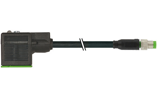 Murrelektronik Signal Connectors M8 Male 0° A-cod. / msud valve plug A-18MM PVC 3x0.34 BK 0.6M