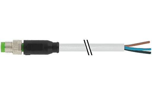 Murrelektronik Signal Connectors M8 Male 0° A-cod. with cable PVC 3x0.25 GY ul/csa 1.5M