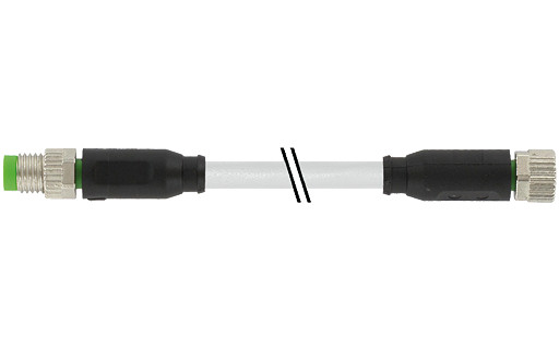 Murrelektronik Signal Connectors M8 Male 0° / M8 female 0° A-cod. PVC 3x0.25 GY 1.3M