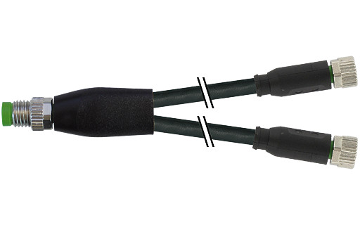 Murrelektronik Signal Connectors M8 Male Y-distributor / M8 female 0° PVC 3x0.25 BK ul/csa 0,3M