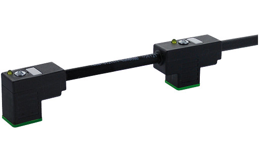 Murrelektronik Signal Connectors Msud Double valve C-8MM with cable pur 4x0.75 BK 1,5M