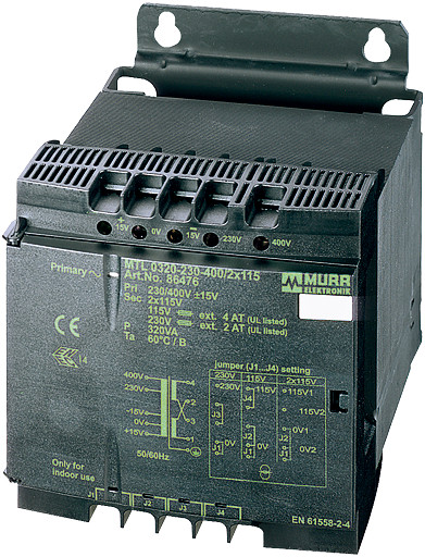 Murrelektronik transformators MTL 1-phase safety transformer P: 1000va in: 230/400vac +/- 15vac out: