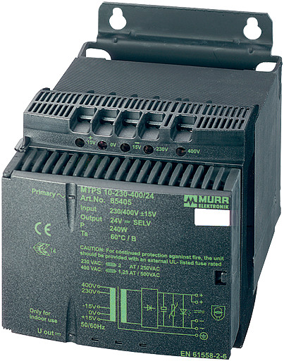 Murrelektronik transformator power supply MTPS Power supply 1/2-phase, smoothed in: 230/400+/-15vac out: :24V/10