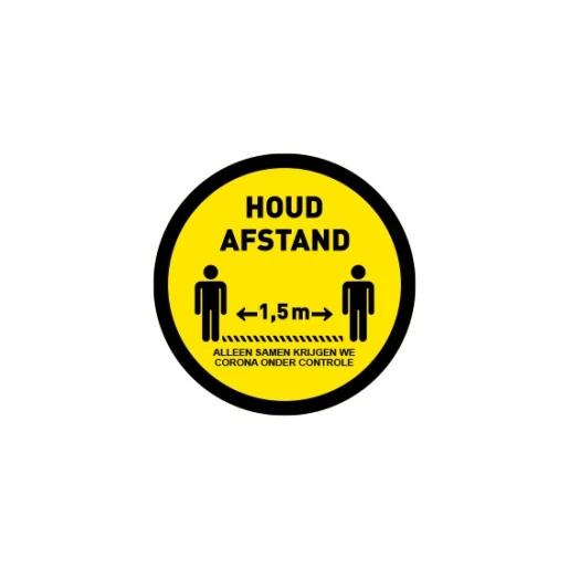 Nedelko Covid-19 vloersticker rond "houd afstand" anti-slip afm: 200MM