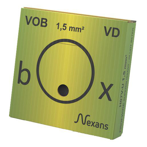 Nexans Profwire vdbox H07V-U eca 1,5MM2 groen/geel