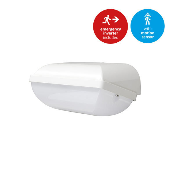 Interlight Next entry led portiek-/ buitenarmatuur 3000 - 4000K 550 - 1100LM 118x270mm bewegingssensor lichtsensor >80&deg; - steekklem ip66 wit