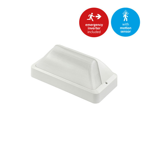 Interlight Next entry led portiek-/ buitenarmatuur 3000 - 4000K 390 - 800LM 116x285mm bewegingssensor lichtsensor >80&deg; - steekklem ip66 wit