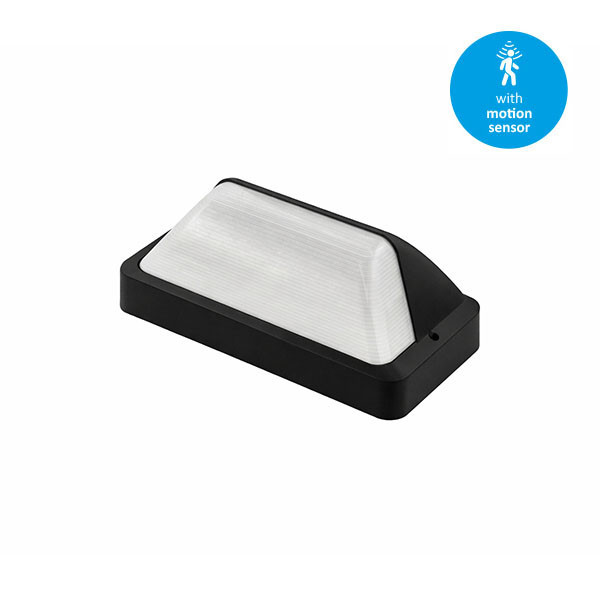Interlight Next entry led portiek-/ buitenarmatuur 3000 - 4000K 390 - 800LM 116x285mm bewegingssensor lichtsensor >80&deg; - steekklem ip66 zwart