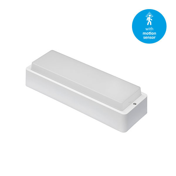 Interlight Next entry led portiek-/ buitenarmatuur 3000 - 4000K 580 - 1200LM 88x360mm bewegingssensor lichtsensor >80&deg; - steekklem ip66 wit