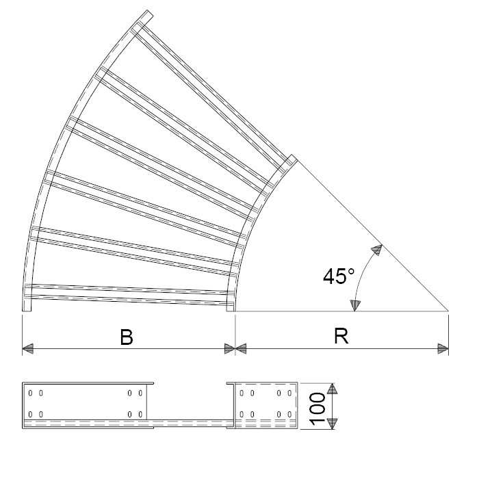 Niedax Group Gouda Kabelladder Unic 100.400 C bocht 45°