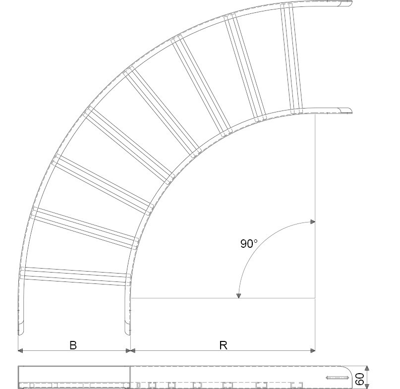 Niedax Group Gouda Kabelladder Unic 60.100 C bocht 90° R500
