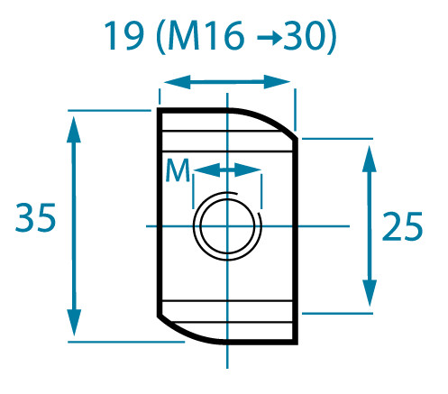 Niedax Group Niedax Strut NX7010R4 Glijmoer zonder veer M8