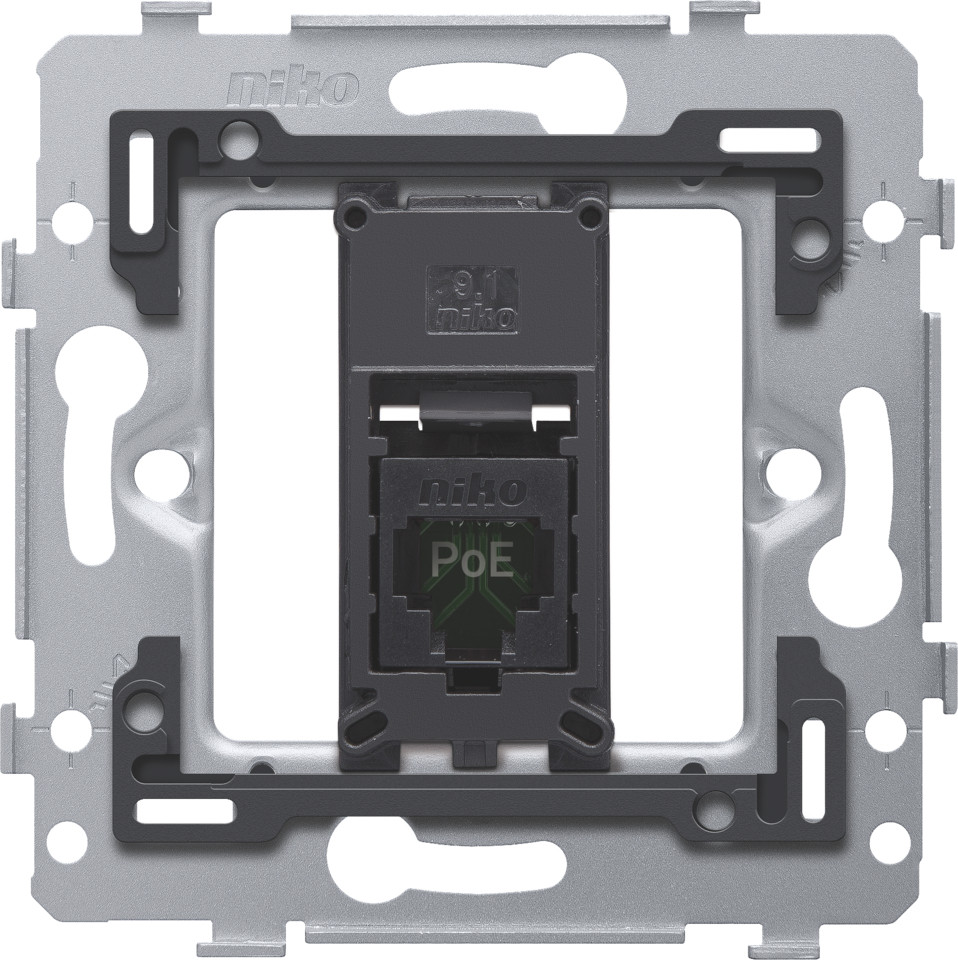 Niko Switches & Sockets 1 RJ45-aansluiting utp cat. 5e, klaar voor poe++, vlakke uitvoering, I