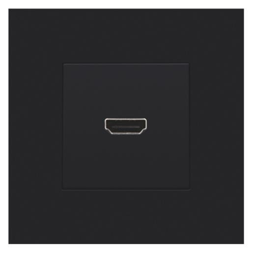 Niko Pure onderdeel/centraalplaat hdmi basiselement met bovendeel behuizing kunststof zwart