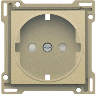Niko Pure afdekking voor wandcontactdoos met randaarde, kinderveilig (alu-look) goud gecoat