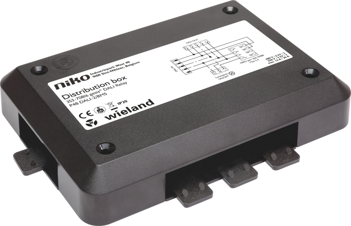 Niko Sensing Wieland Gesis® verdeeldoos, dali-relais, P48 dali-2/BMS