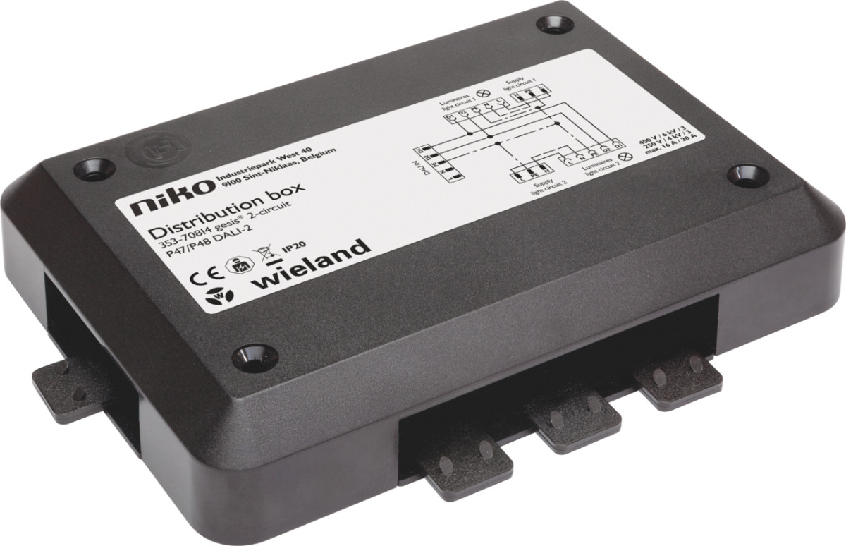 Niko Sensing Wieland Gesis® verdeeldoos, serie, P47/P48 dali-2