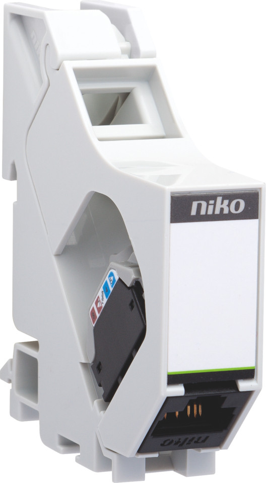 Niko Switches & Sockets Din-Rail module met afgeschermde RJ45-connector STP cat. 6, klaar voor