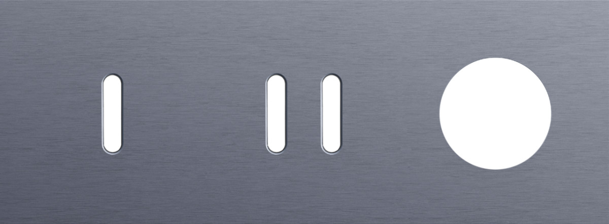 Niko Switches & Sockets Drievoudige Afdekplaat, horizontaal 71 MM centerafstand,voor een enkel