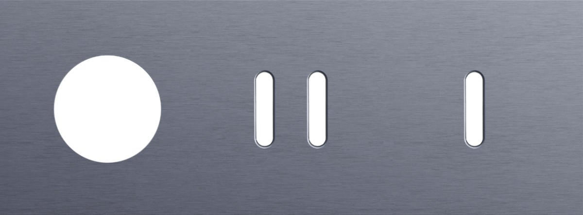 Niko Switches & Sockets Drievoudige Afdekplaat, horizontaal 71 MM centerafstand,voor een stopc