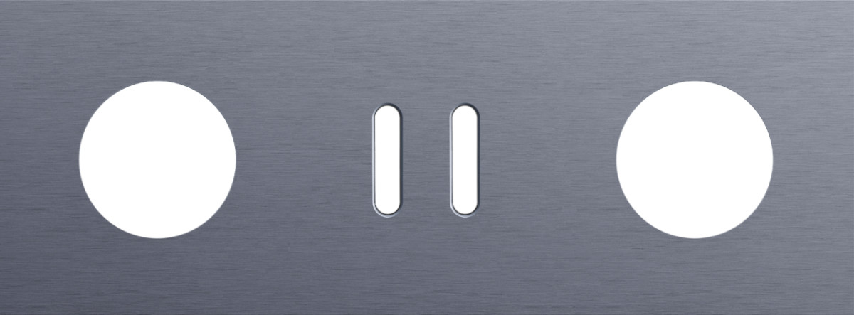 Niko Switches & Sockets Drievoudige Afdekplaat, horizontaal 71 MM centerafstand,voor een stopc