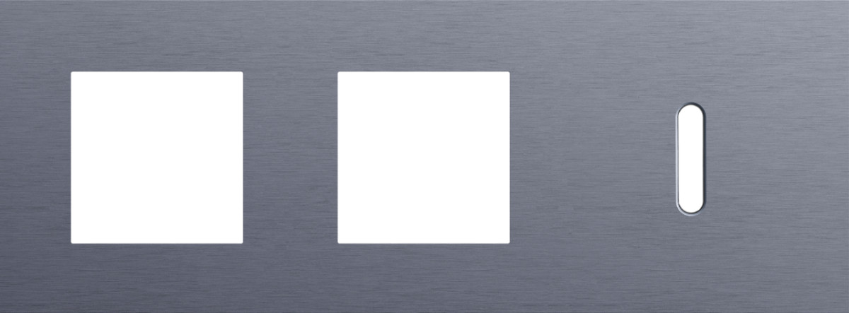 Niko — Drievoudige Afdekplaat, horizontaal 71 MM centerafstand,voor twee 45 X