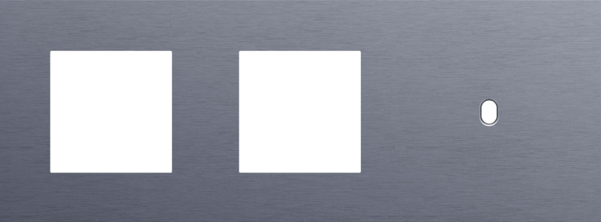 Niko — Drievoudige Afdekplaat, horizontaal 71 MM centerafstand,voor twee 45 X