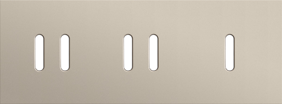 Niko — Drievoudige Afdekplaat, horizontaal 71 MM centerafstand,voor twee twee