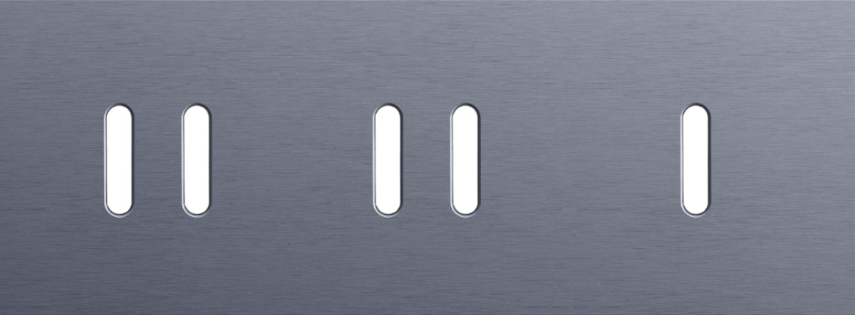 Niko — Drievoudige Afdekplaat, horizontaal 71 MM centerafstand,voor twee twee