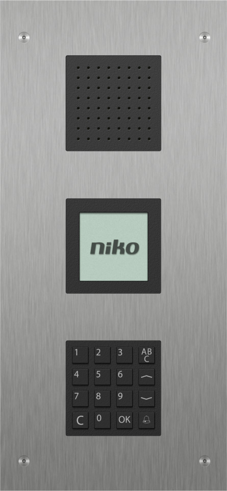 Niko — Modulaire Audiobuitenpost voor inbouw met 3 modules: luidspreker, LCD-