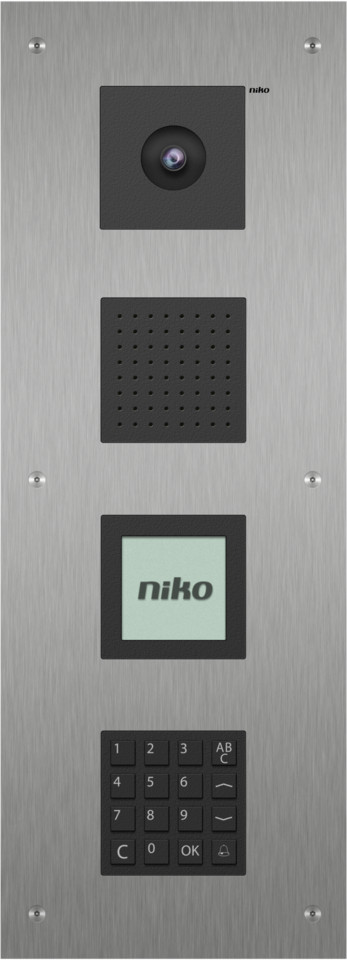 Niko — Modulaire Videobuitenpost voor inbouw met 4 modules: luidspreker, LCD-