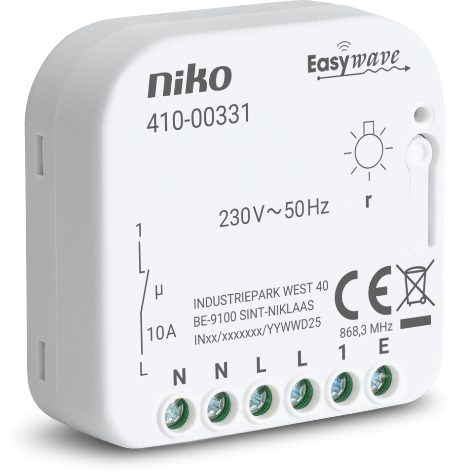 Niko Home Automation RF-Ontvanger, 230 V, 1 N.O.-contact, inbouw