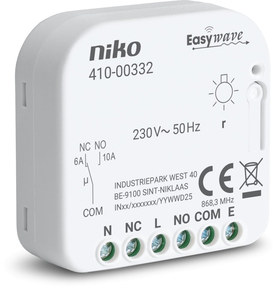 Niko Home Automation RF-Ontvanger, potentiaalvrij, 1 wisselcontact, inbouw