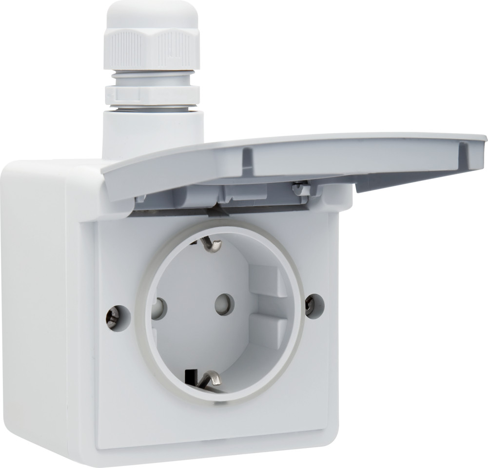 Niko Switches & Sockets Spuitwaterdicht Stopcontact met randaarde, beschermingsafsluiters and