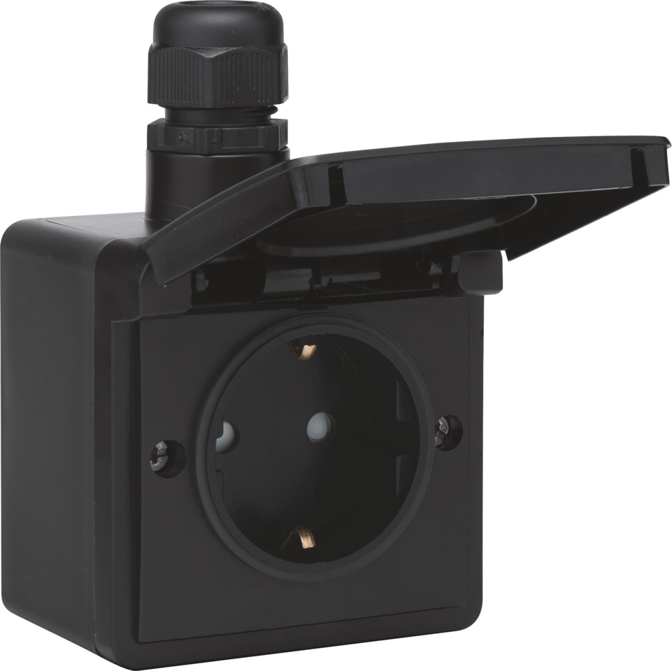 Niko Switches & Sockets Spuitwaterdicht Stopcontact met randaarde, beschermingsafsluiters and