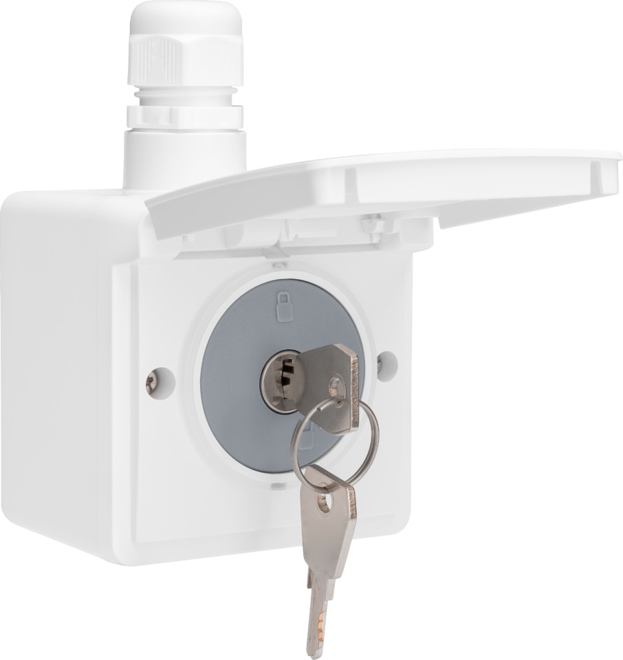 Niko — Spuitwaterdicht Stopcontact met randaarde, slot, beschermingsafsluiter