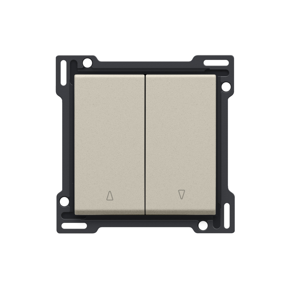 Niko Switches & Sockets Afwerkingsset Voor tweevoudige rolluikdrukknop, sand textured