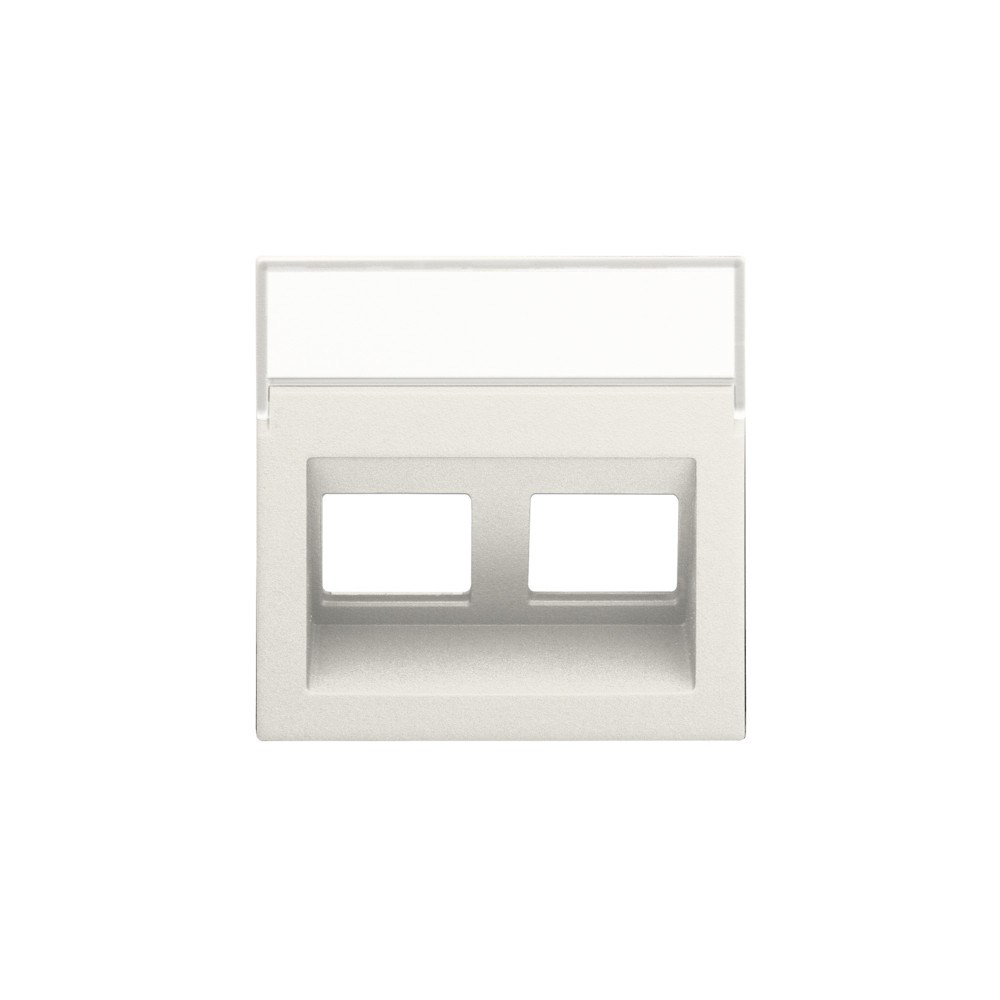 Niko Switches & Sockets Centraalplaat Data 2X RJ schuine uitgang, cotton white textured