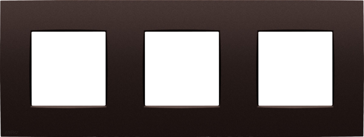 Niko Switches & Sockets Drievoudige Afdekplaat, 71 MM centerafstand, intense dark brown C