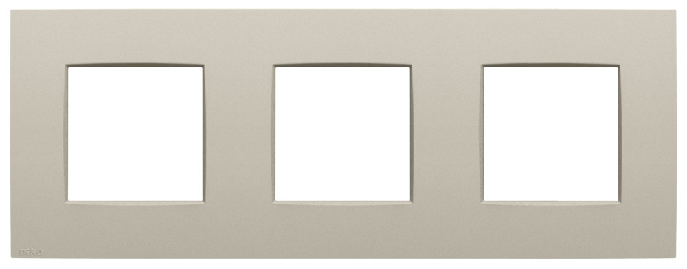 Niko Switches & Sockets Drievoudige Afdekplaat, 71 MM centerafstand, intense sand texture