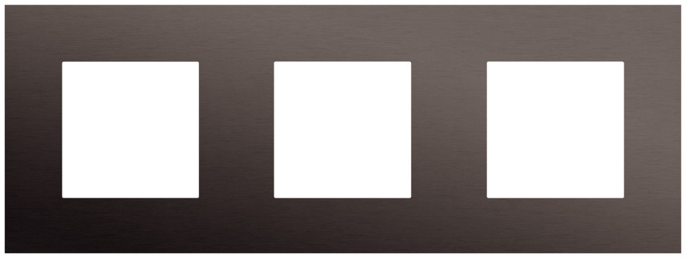 Niko Switches & Sockets Drievoudige Afdekplaat, 71 MM centerafstand, pure alu ganache bru