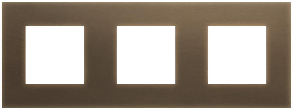 Niko Switches & Sockets Drievoudige Afdekplaat, 71 MM centerafstand, pure brass dark bron