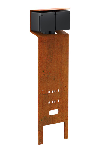 Niko Switches & Sockets Spuitwaterdichte Tuinpaal essential met tweevoudig stopcontact, randaa