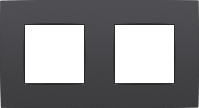 Niko Switches & Sockets Tweevoudige Afdekplaat met 71 MM centerafstand, intense anthracit