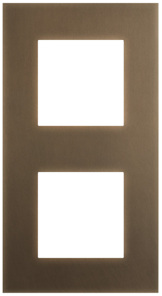 Niko Switches & Sockets Tweevoudige Afdekplaat met 71 MM centerafstand, pure brass dark B
